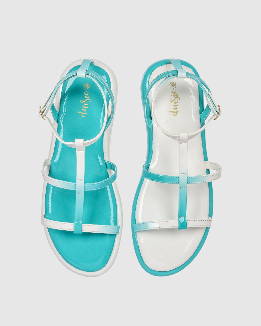 Y2K Ombre Blue&White Sandals