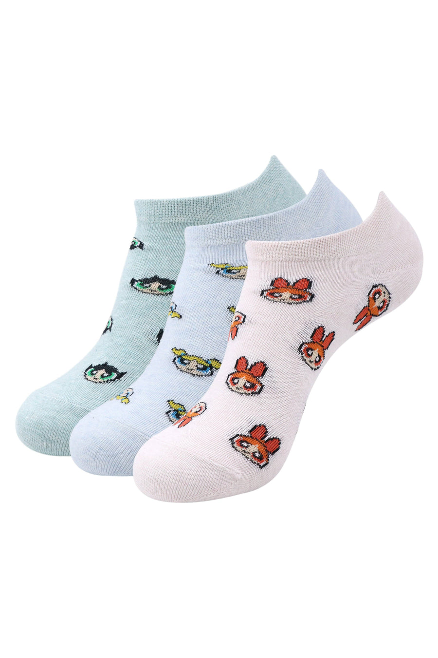 Powerpuff girls gift pack for women-lowcut socks(pack of 3 pairs/1u)