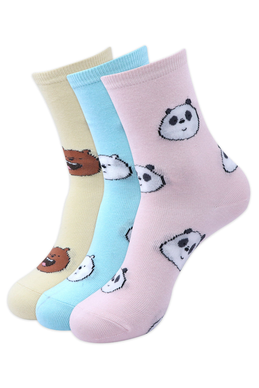 We bare bear gift pack for women-high ankle socks(pack of 3 pairs/1u)