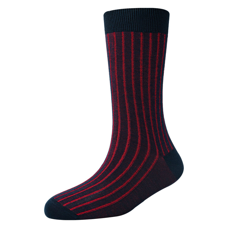 Men's Super Fine 8x1 Shadow Rib Standard Length socks