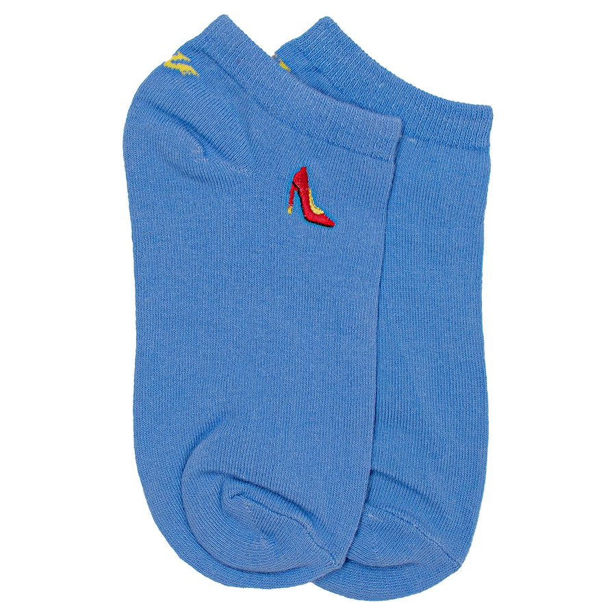 Women's Low Ankle Antibacterial Cotton socks with Embroidery Plain - YW-W1-6002