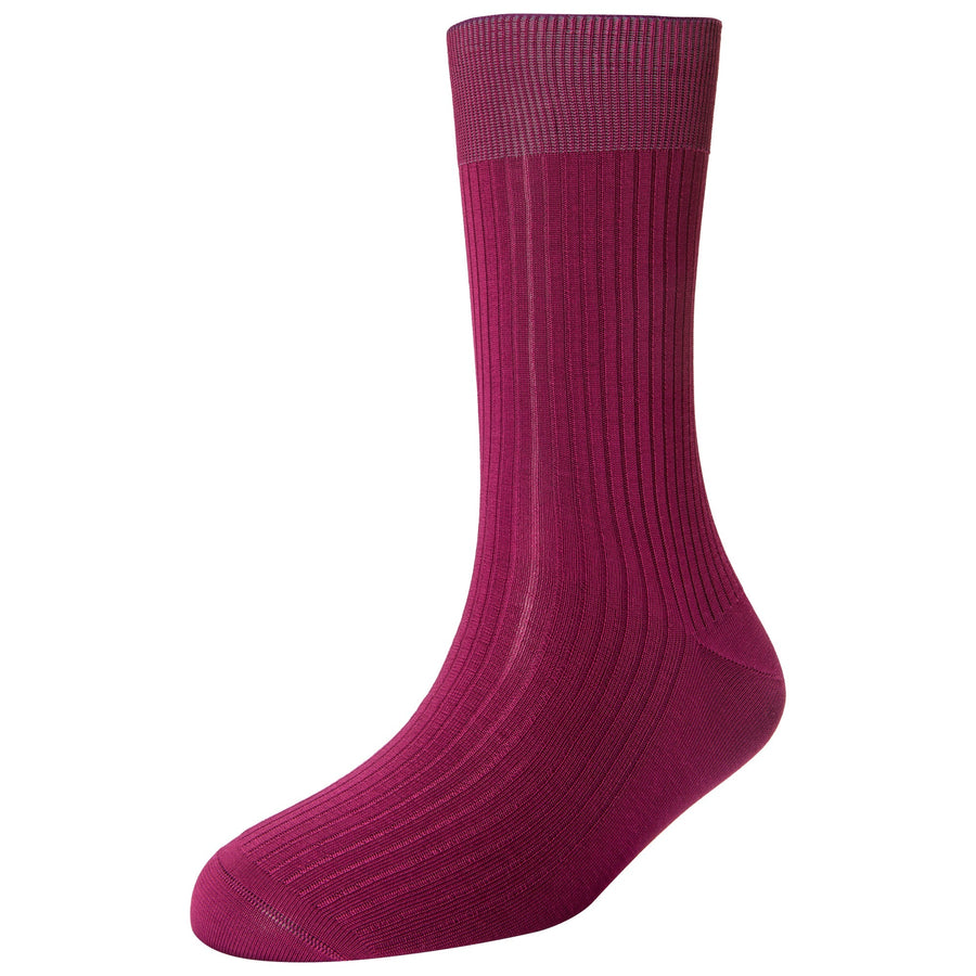 Men's Super Fine 4x1 Rib Full Length Socks