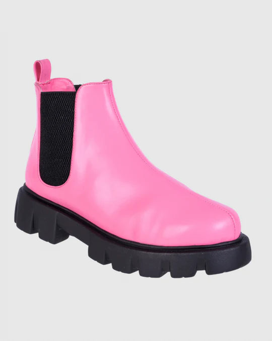 Y2K Candy Pink Ankle Boots