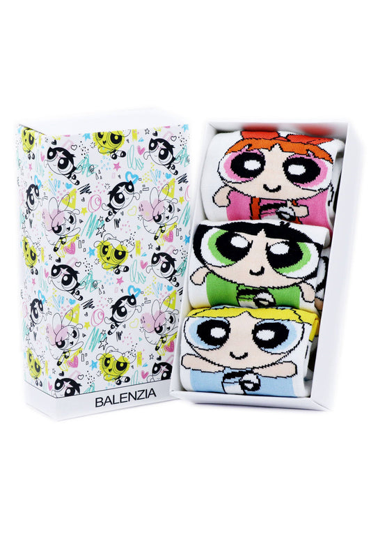 Powerpuff girls gift pack for women-lowcut socks(pack of 3 pairs/1u)