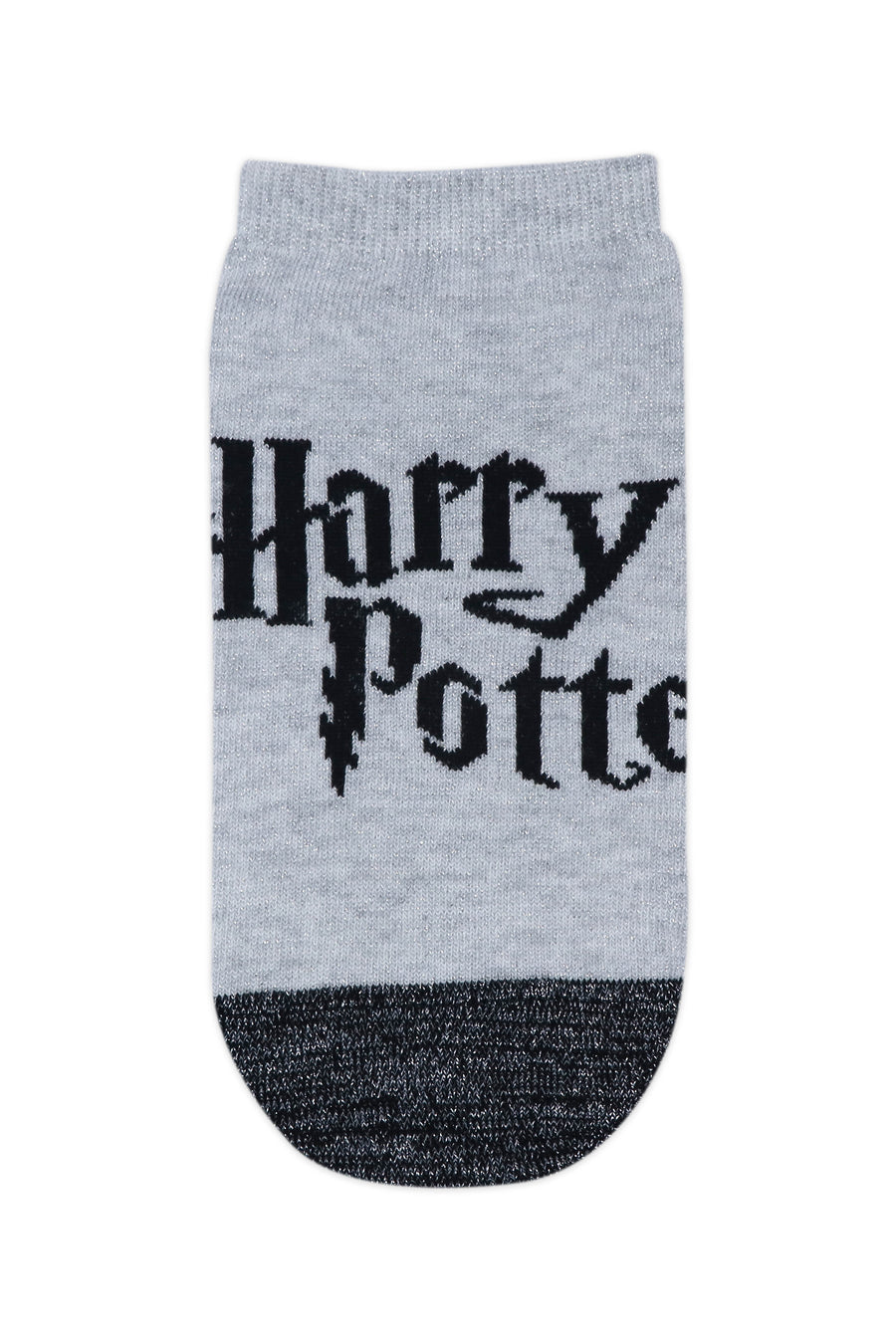 Balenzia x harry potter harry potter logo & hogwarts castle silver lurex socks for women (pack of 2 pairs/1u)- silver