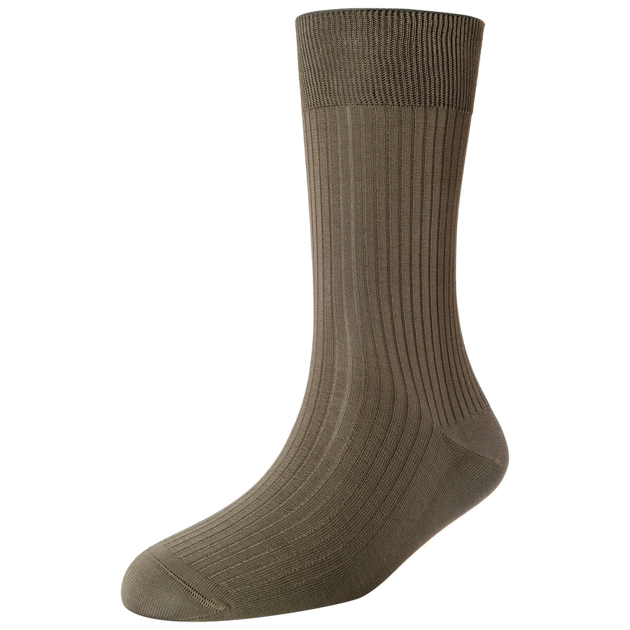 Men's Super Fine 4x1 Rib Full Length Socks