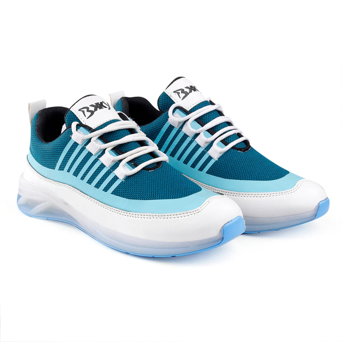 MEN'S SPORTS RUNNING,WALKING LACE-UP SHOES ON TRANSPARENT SOLE