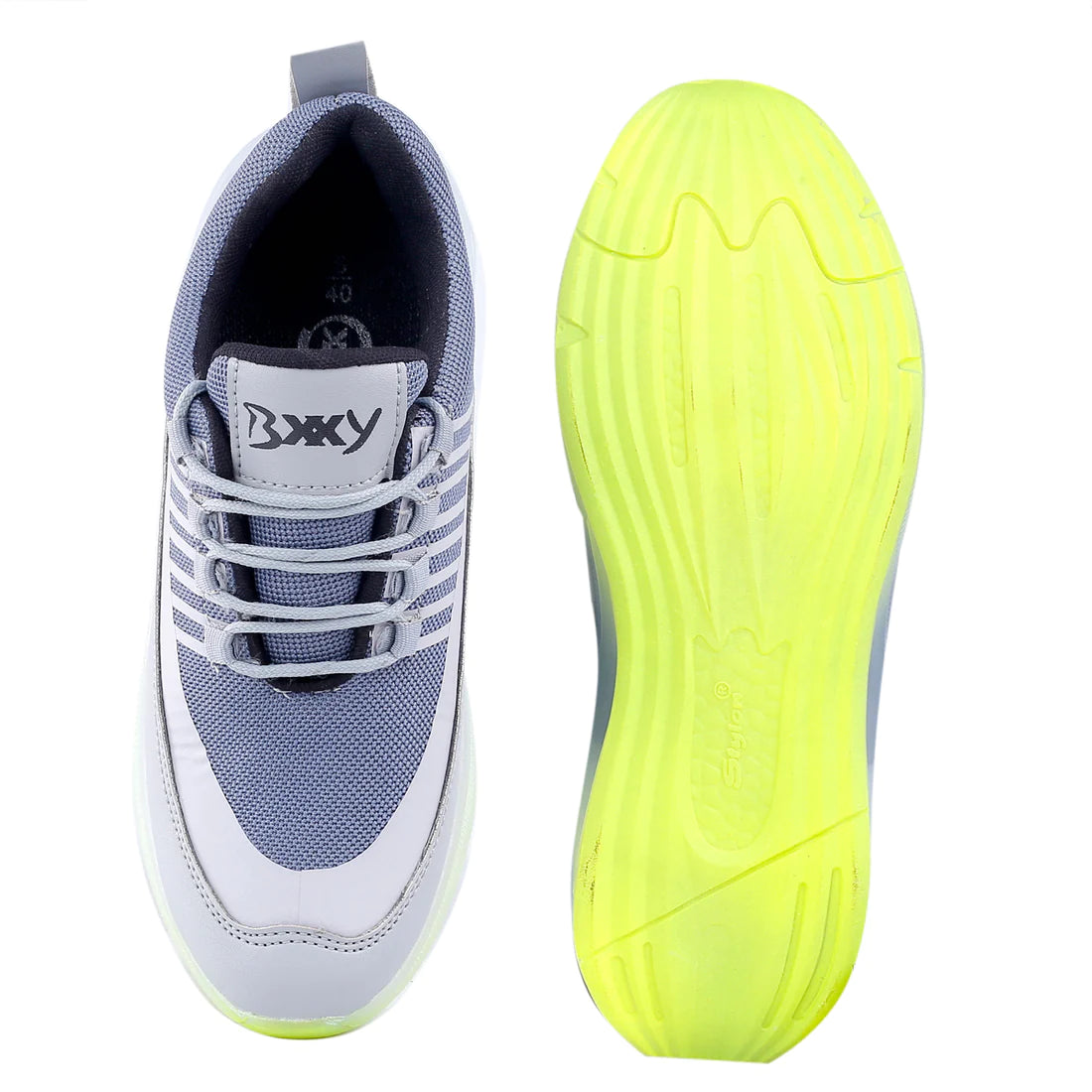 MEN'S SPORTS RUNNING,WALKING LACE-UP SHOES ON TRANSPARENT SOLE