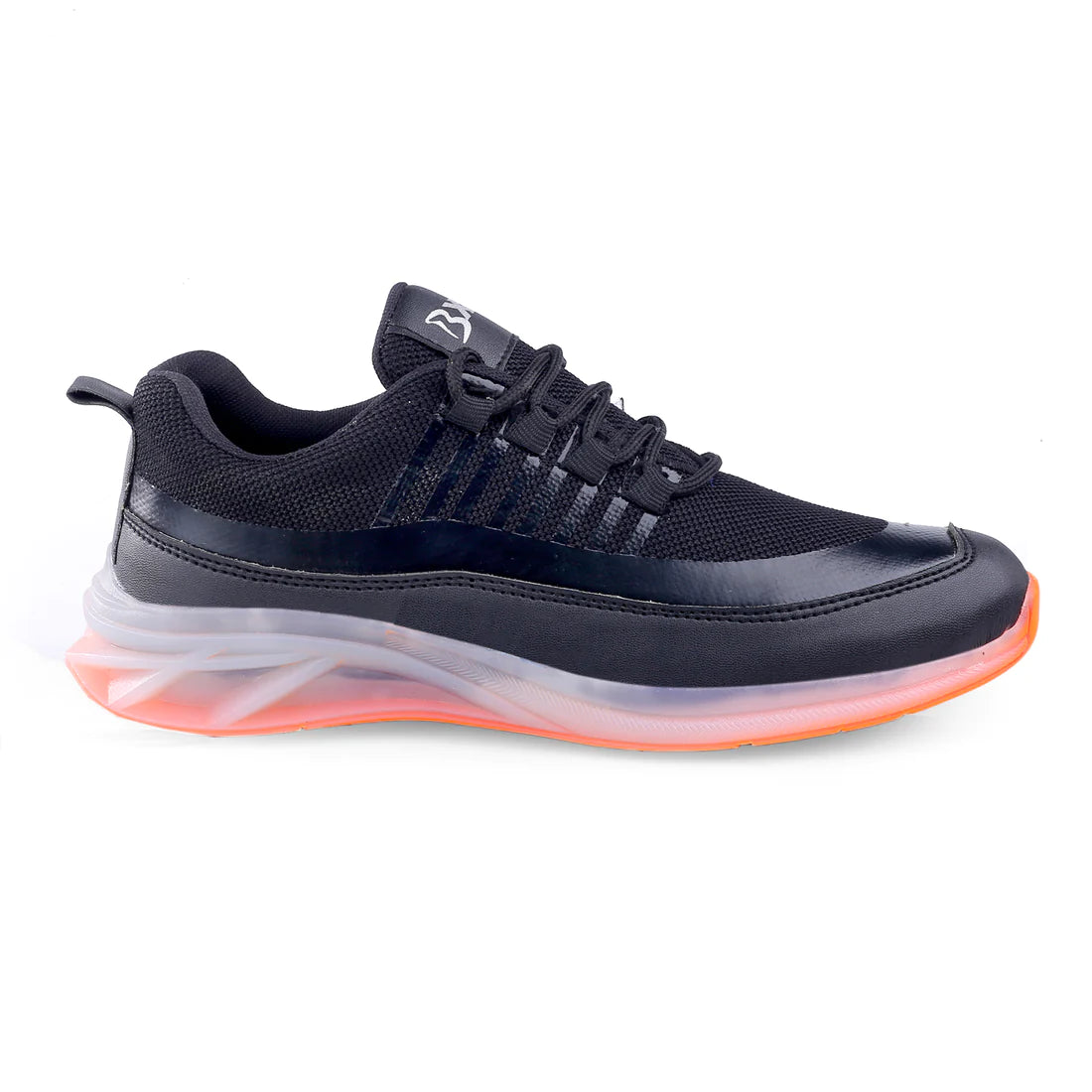 MEN'S SPORTS RUNNING,WALKING LACE-UP SHOES ON TRANSPARENT SOLE