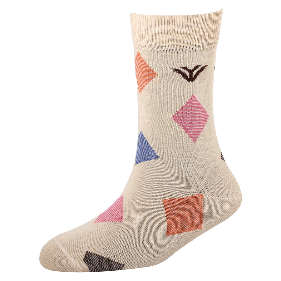 Men's YW-M1-309 Fashion Diamond Crew Socks