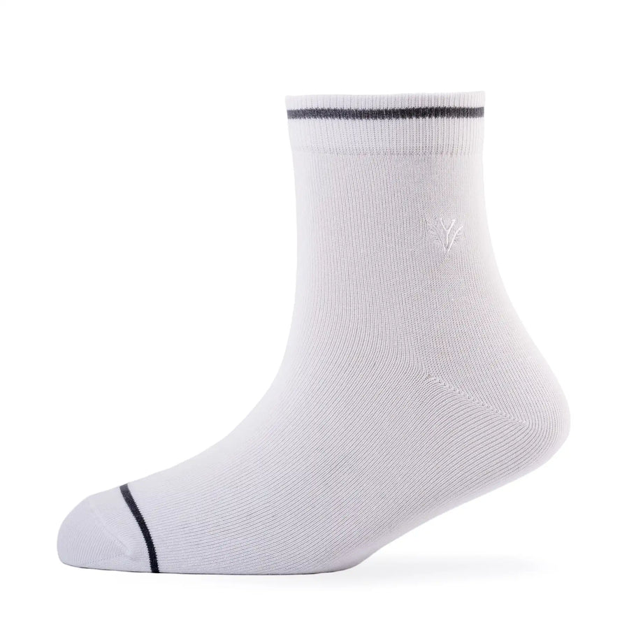 Young Wings Men's White Colour Cotton Fabric Solid Ankle Length Socks - Pack of 2, Style no. M1-280 N