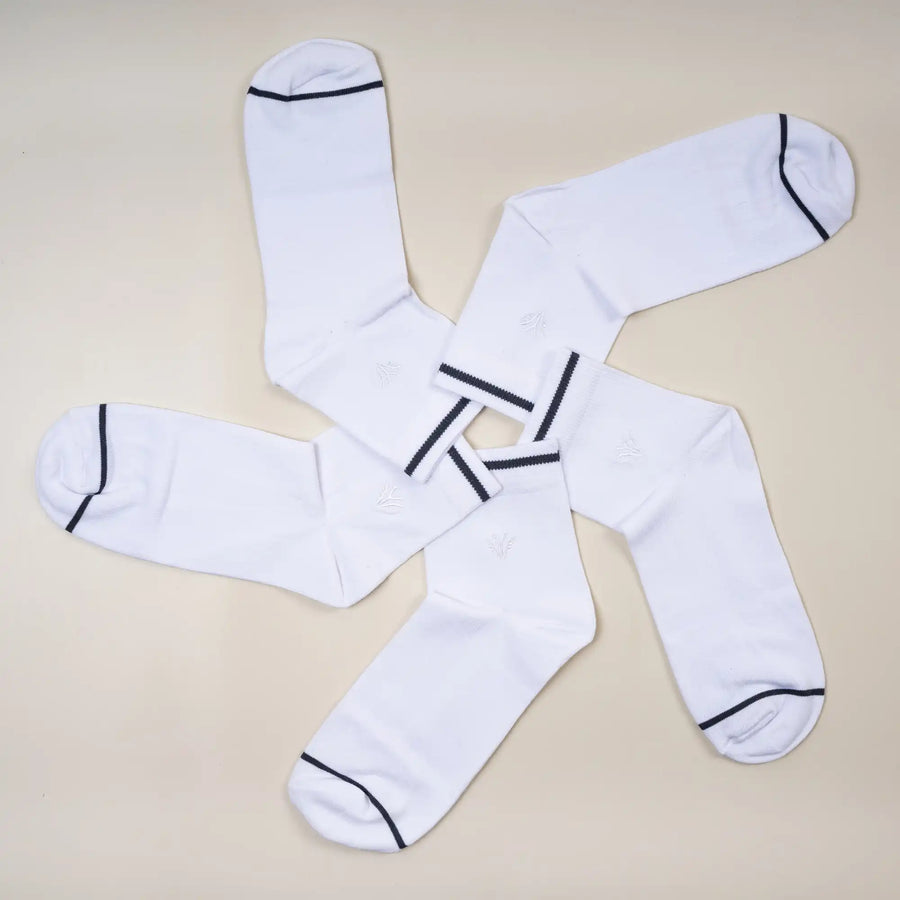 Young Wings Men's White Colour Cotton Fabric Solid Ankle Length Socks - Pack of 2, Style no. M1-280 N