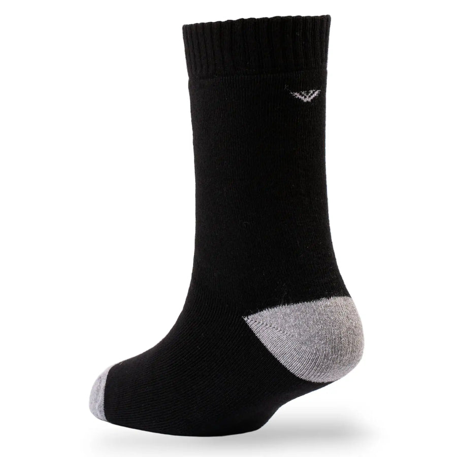 Young Wings Men's Black Colour Cotton Fabric Solid Full Length Socks - Pack of 3, Style no. M1-306 N