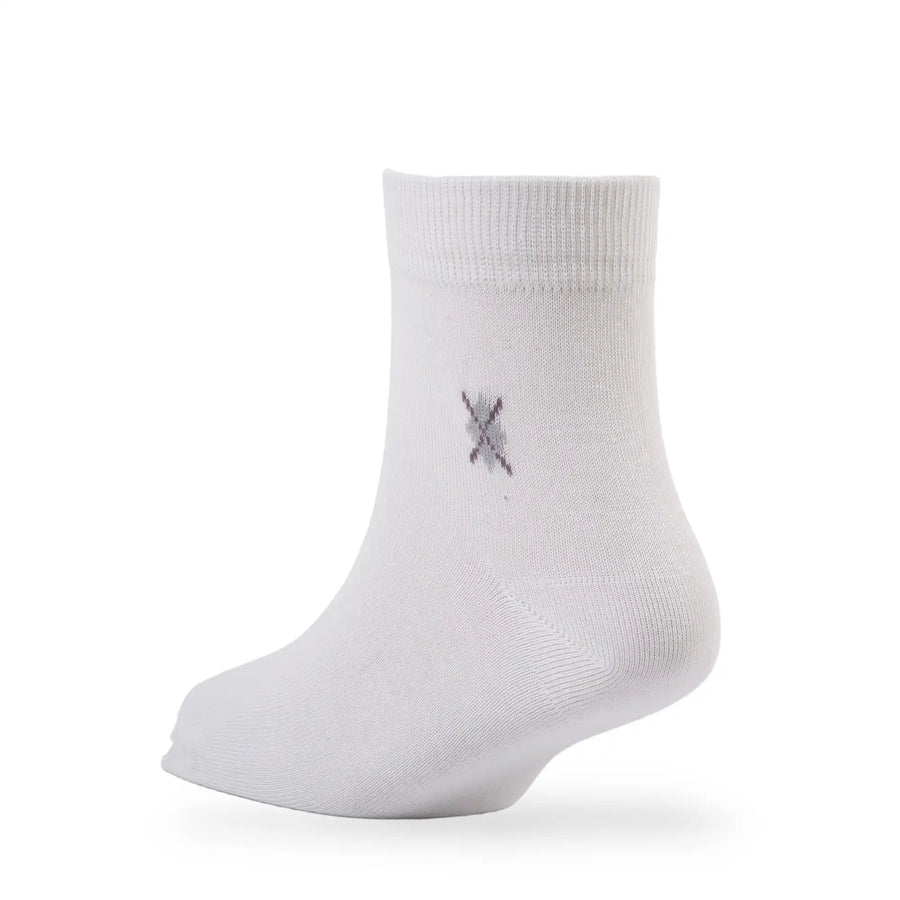 Young Wings Men's White Colour Cotton Fabric Solid Ankle Length Socks - Pack of 5, Style no. 2200-M1