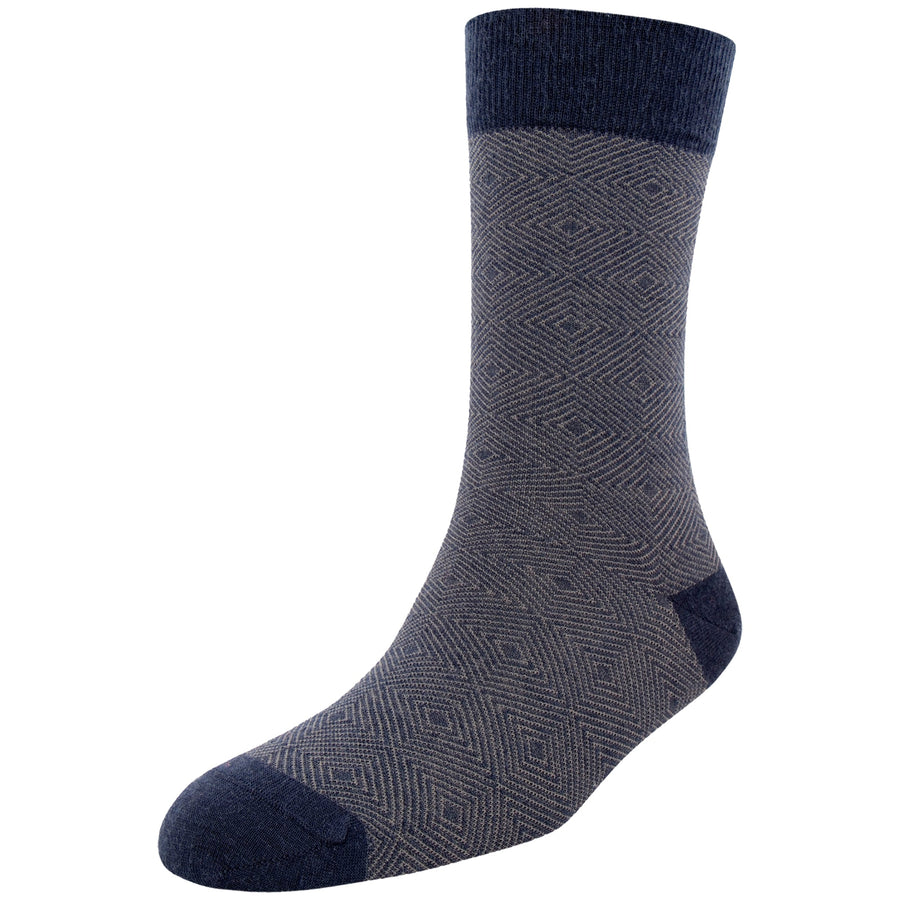 Men's Merino Wool Herringbone Stripe Fashion Standard Length Socks