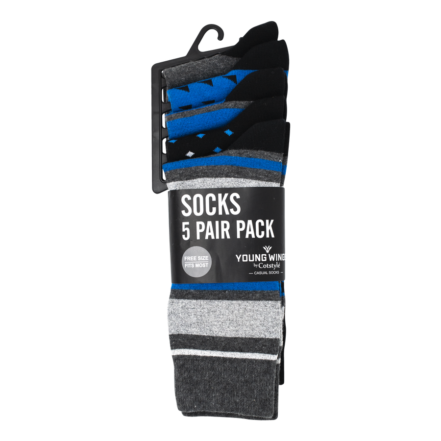 Men's FLP501 Pack of 5 Crew Socks - Value Pack