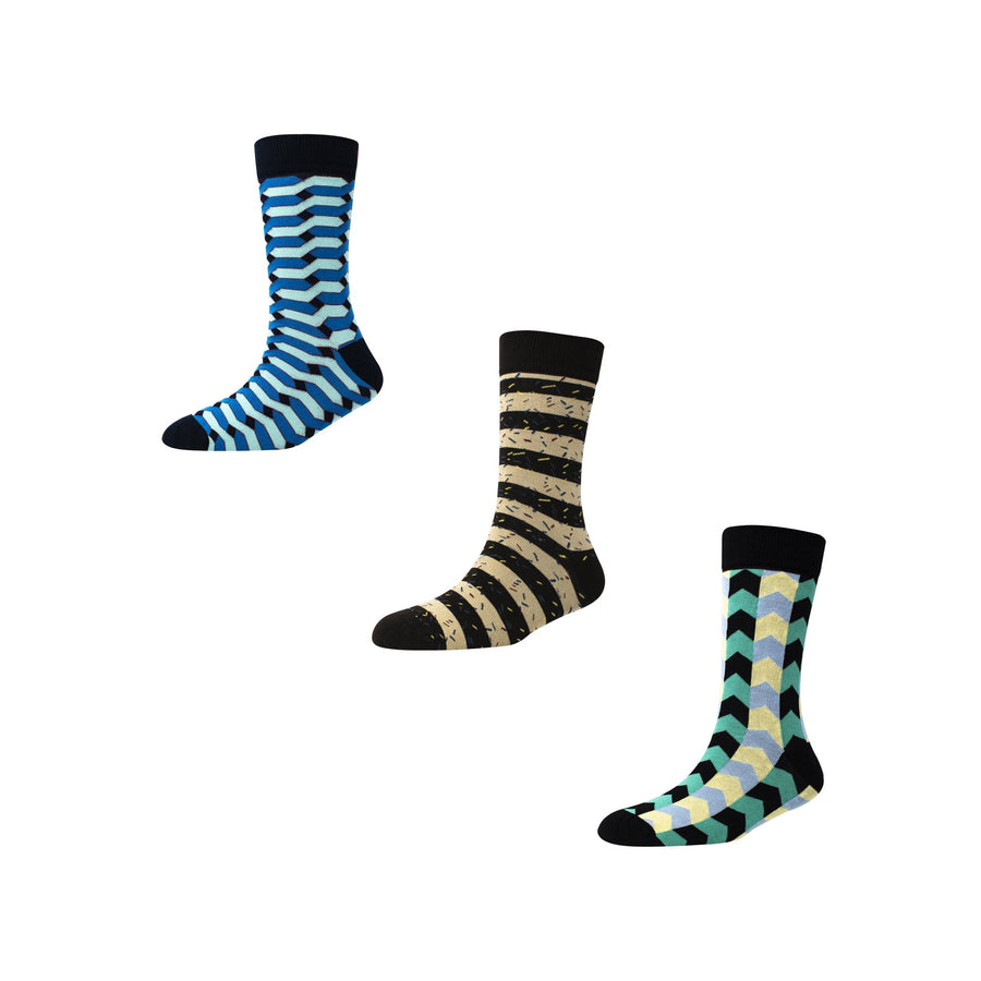 Men's FL019 Pack of 3 Crew Socks