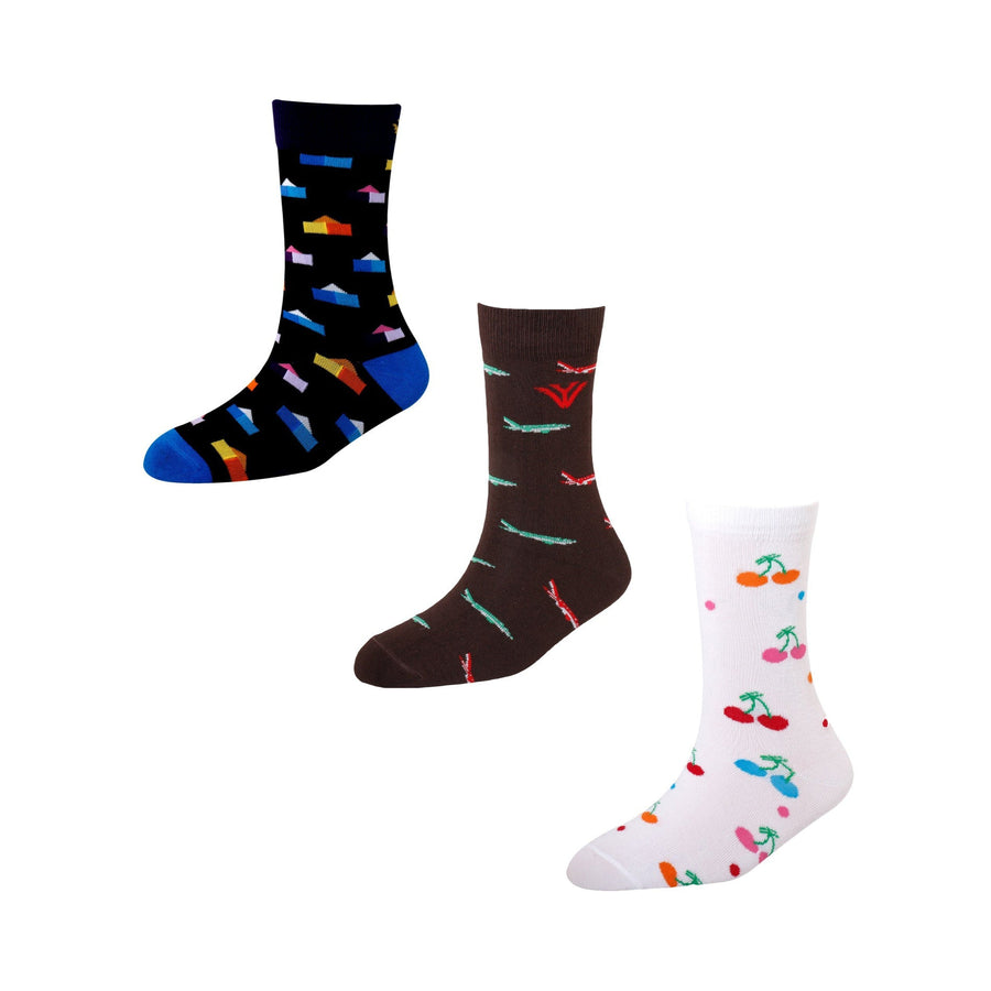 Men's FL07 Pack of 3 Cotton Fashion Crew Socks