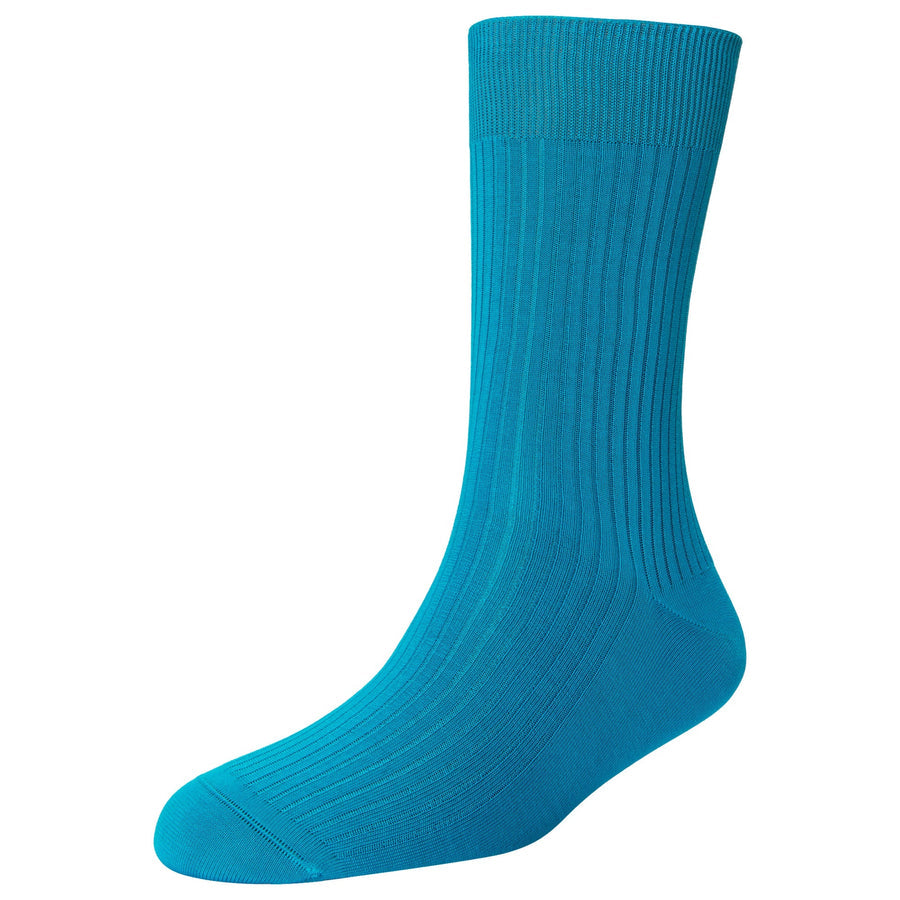 Men's Super Fine 4x1 Rib Full Length Socks