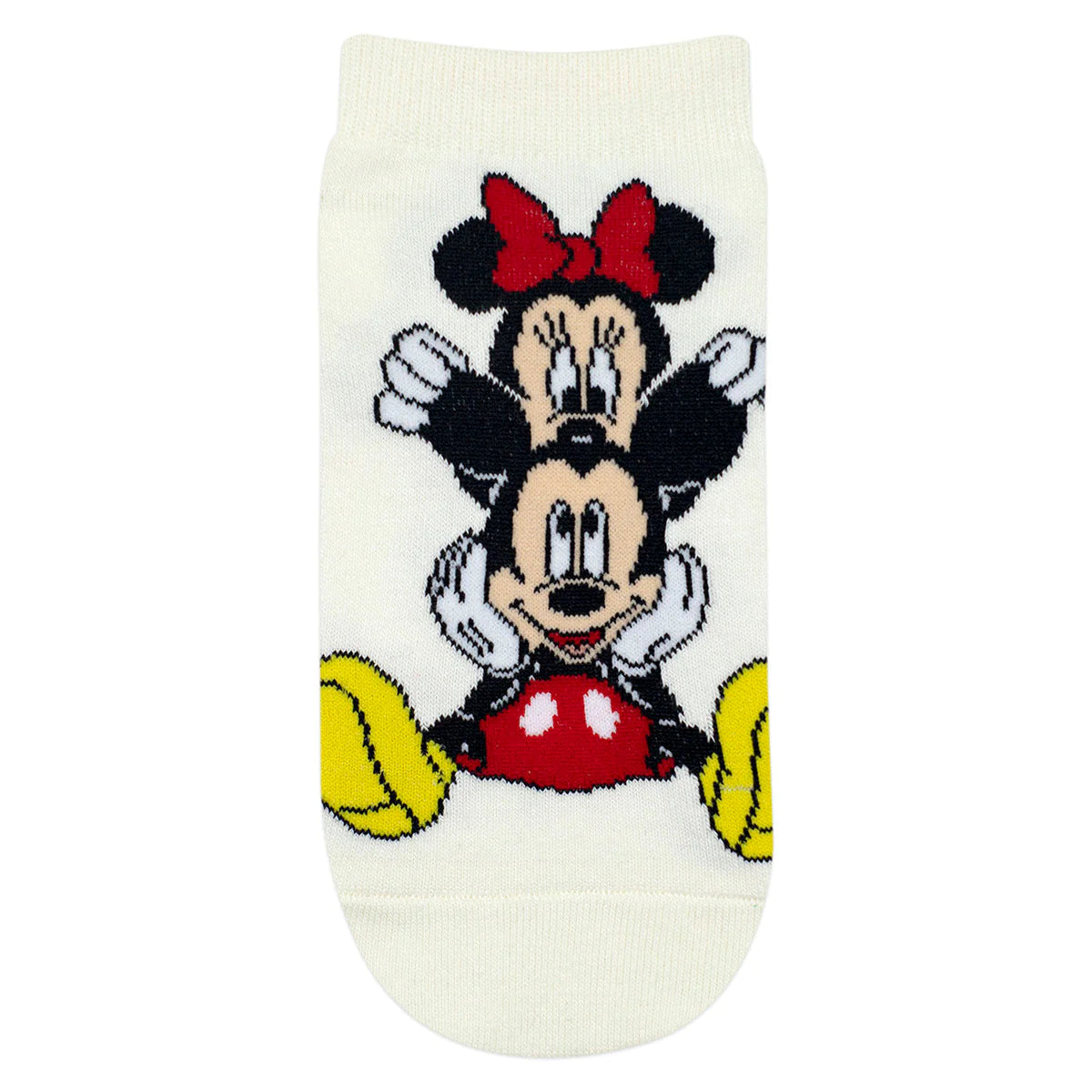 Balenzia x disney mickey & minnie themed lowcut socks for women- (pack of 3 pairs/1u)(free size)cream