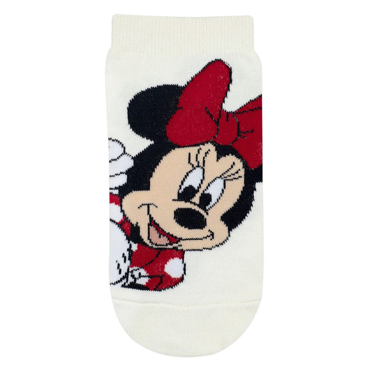 Balenzia x disney mickey & minnie themed lowcut socks for women- (pack of 3 pairs/1u)(free size)cream