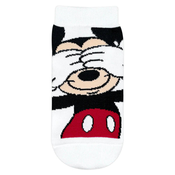 Balenzia x disney character lowcut socks - mickey & minnie for women (pack of 2 pairs/1u)(free size) red, white