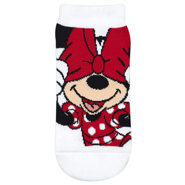 Balenzia x disney character lowcut socks - mickey & minnie for women (pack of 2 pairs/1u)(free size) red, white