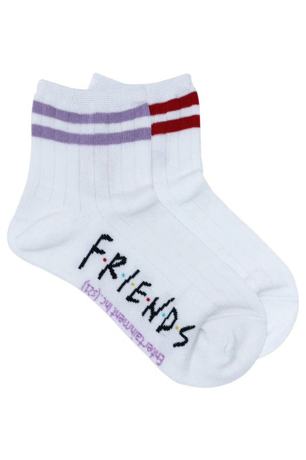 Balenzia x friends central perk & picture frame high ankle socks for women (pack of 2 pairs/1u) - white