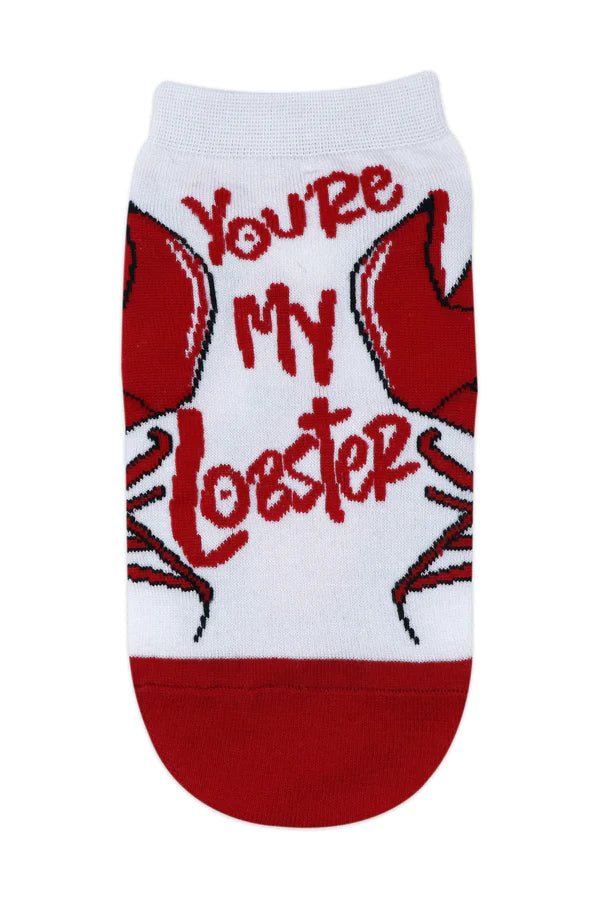 Balenzia x friends "you are my lobster" & "living my best life with friends" lowcut socks for women (pack of 2 pairs/1u) - white