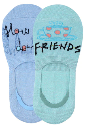 Balenzia x friends women-loafer/no show socks (pack of 2 pairs/1u)- green, blue