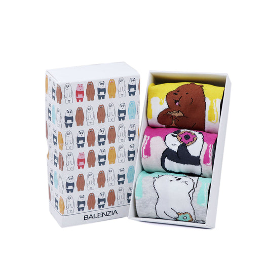 We bare bear gift pack for women-lowcut socks(pack of 3 pairs/1u)