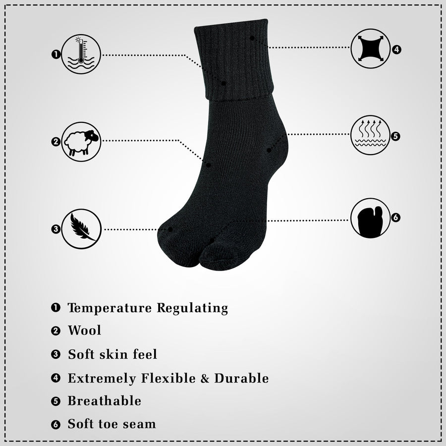 Young Wings Women's Woolen Thumb Socks 700T 02 - Ankle Length - Pack of 3