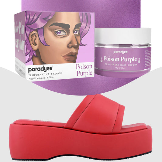 Paradyes Poison Purple Temporary Hair Color + Chunky Broad Strap Red platforms