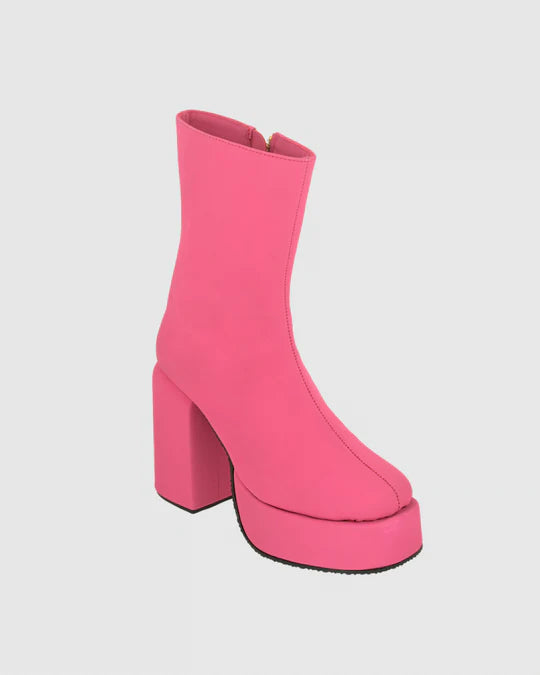 Y2k Chunky Pink MATTE Boots