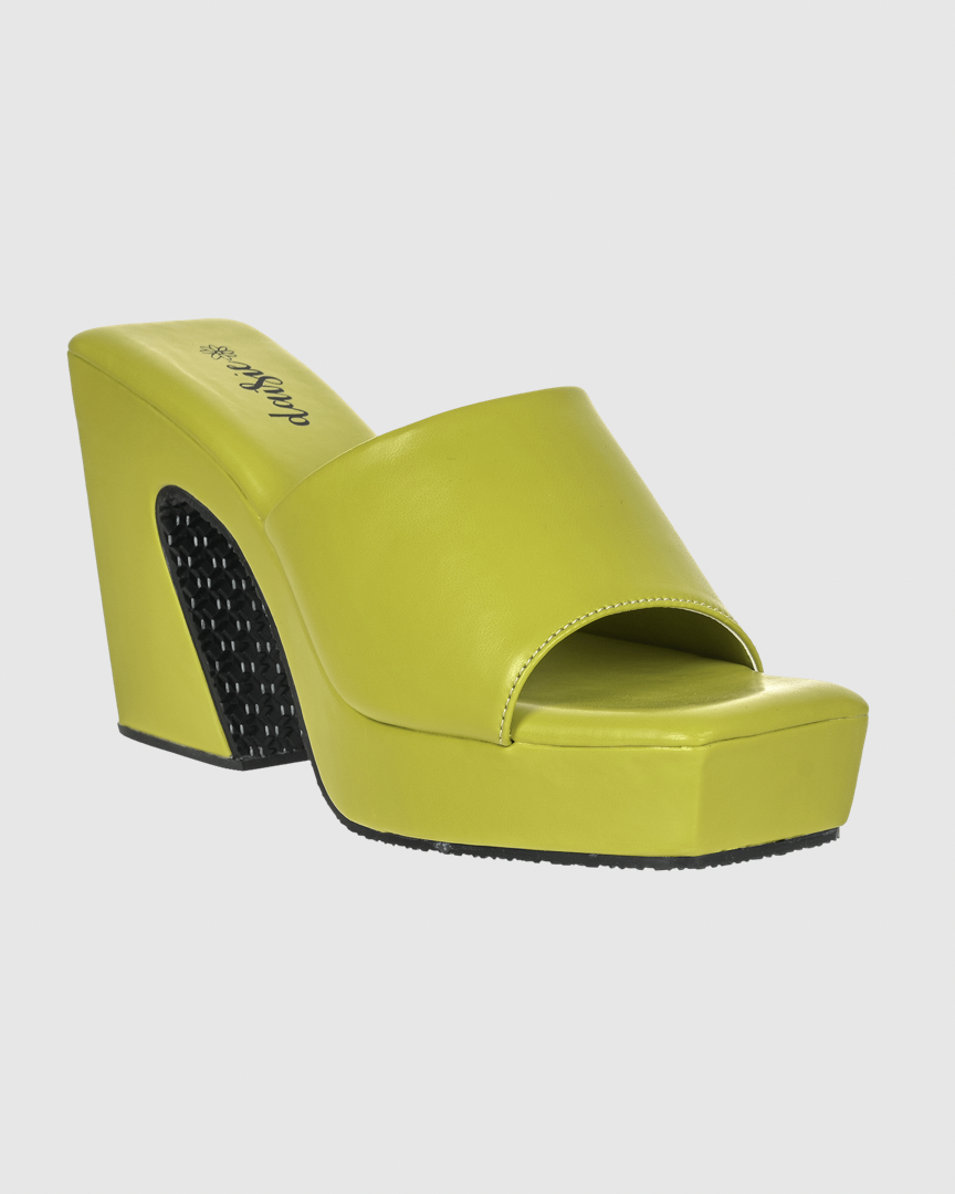 Y2K Trendy Comfort Platform Heels Green