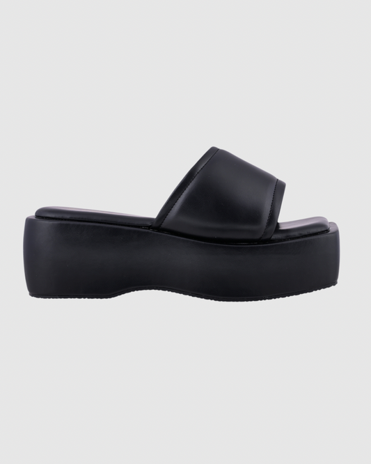 Y2k Block Chunky Broad Strap Black platforms