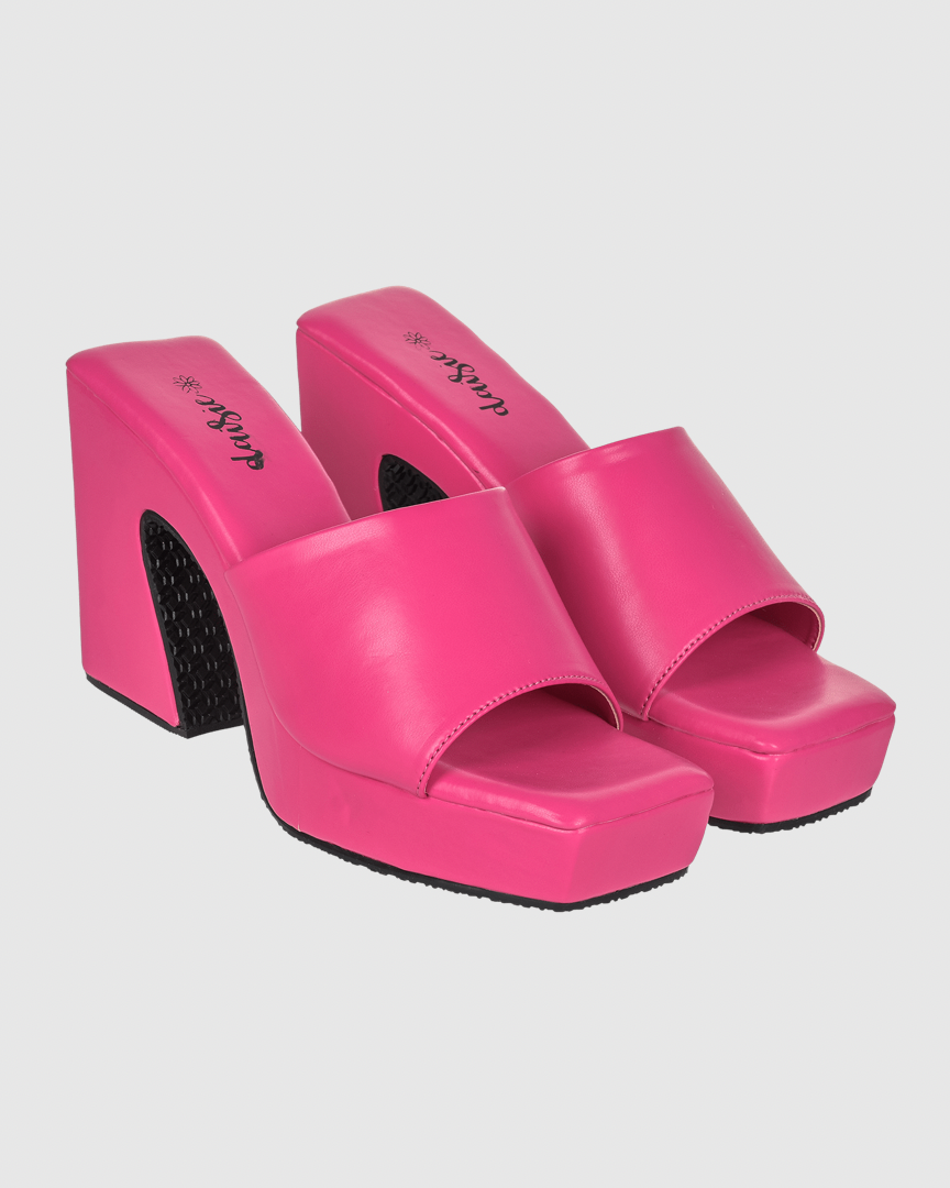 Y2K Trendy Comfort Platform Heels Pink