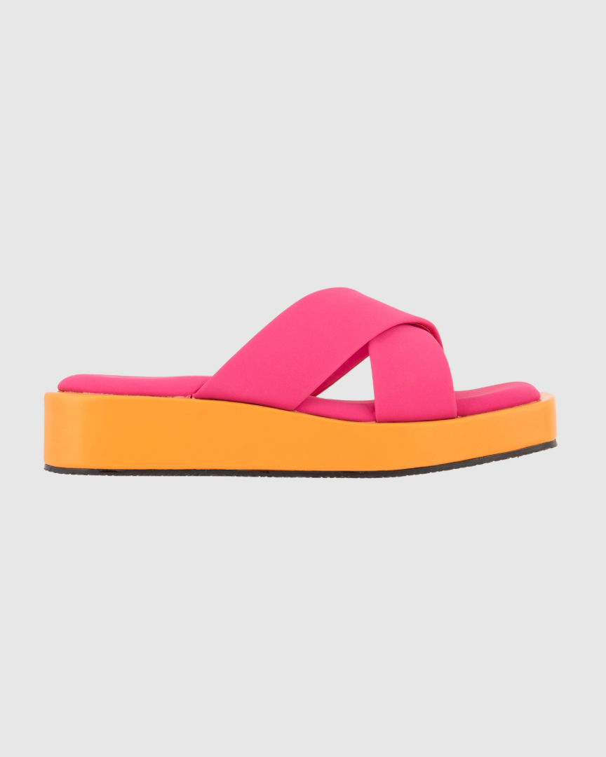 Y2K Pink&Orange Double Trouble Platform Flats