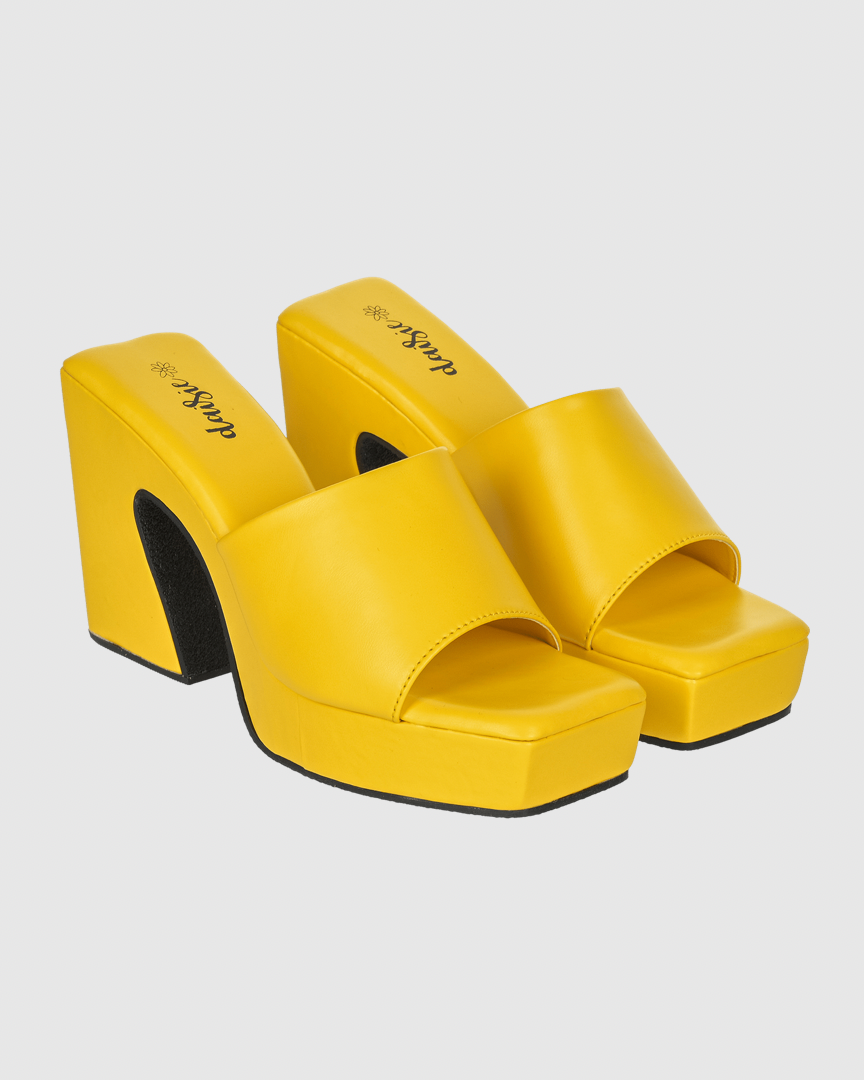 Y2K Trendy Comfort Platform Heels Yellow