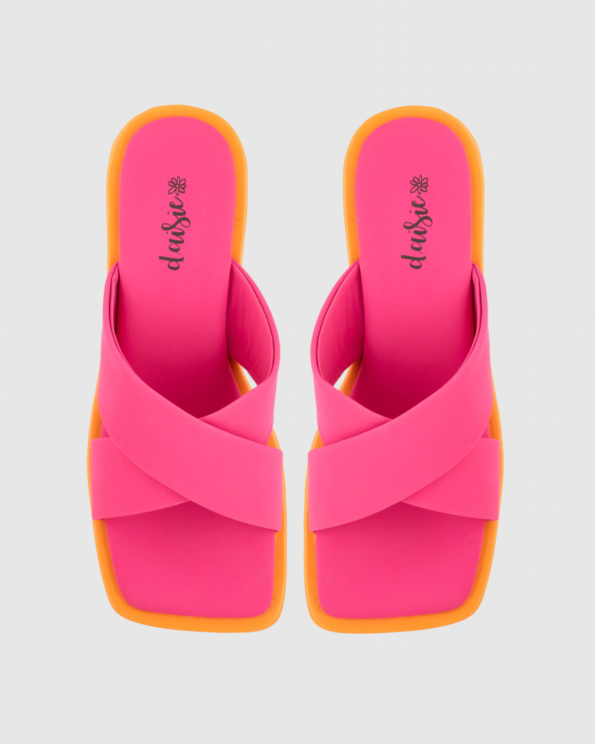 Y2K Pink&Orange Double Trouble Platform Flats