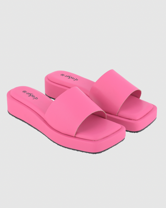 Y2K Candy Pink Platform Flats