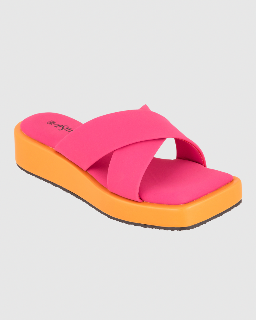 Y2K Pink&Orange Double Trouble Platform Flats