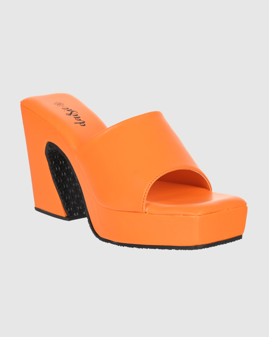 Y2K Trendy Comfort Platform Heels Orange