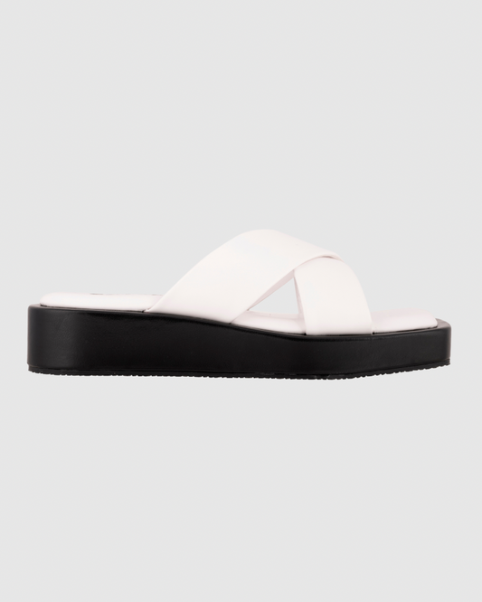 Y2K White&Black Double Trouble Platform Flats