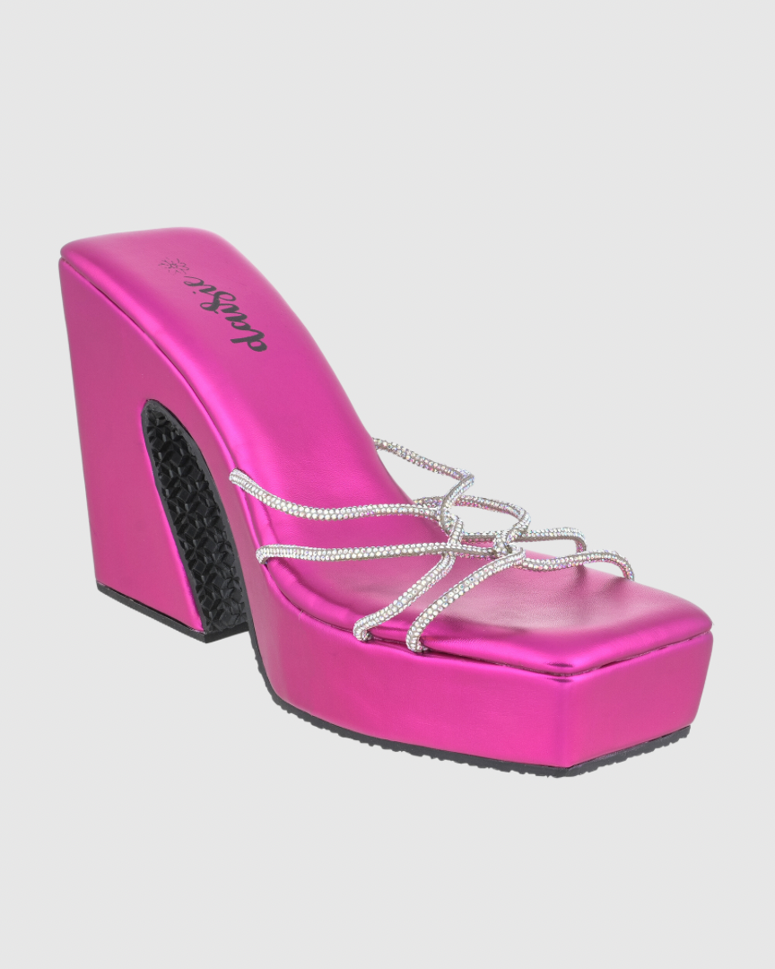 Y2K Pink Diamond platform heels