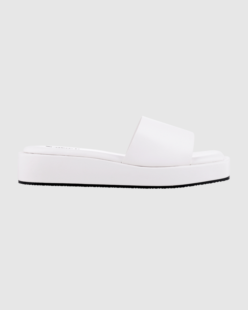 Y2K White platform Flats