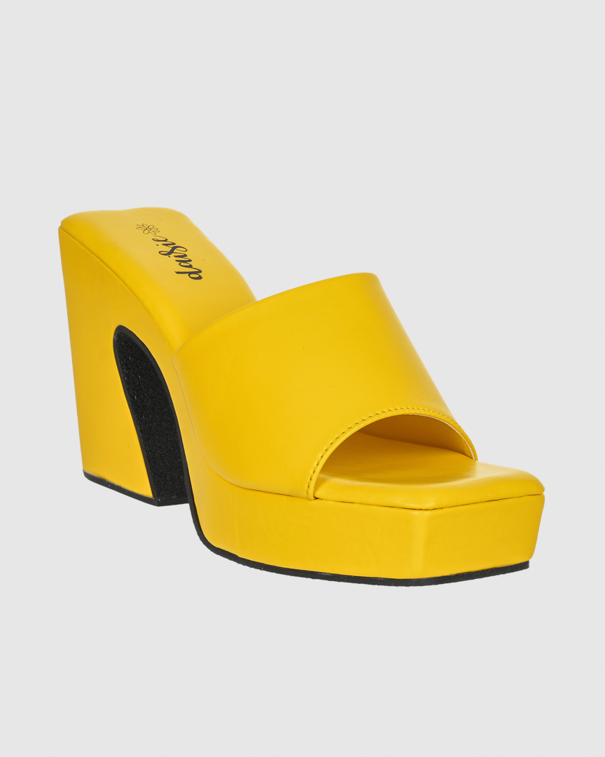 Y2K Trendy Comfort Platform Heels Yellow