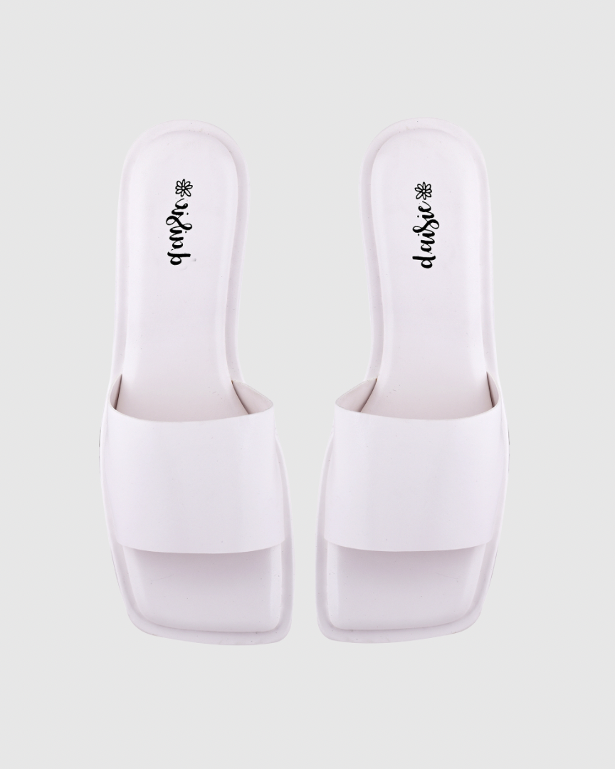 Y2K White platform Flats