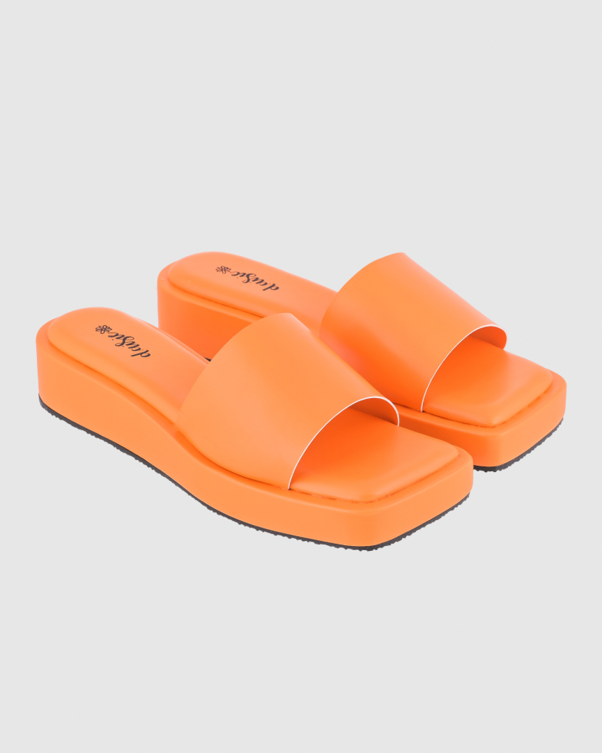 Y2K Orange Platform Flats