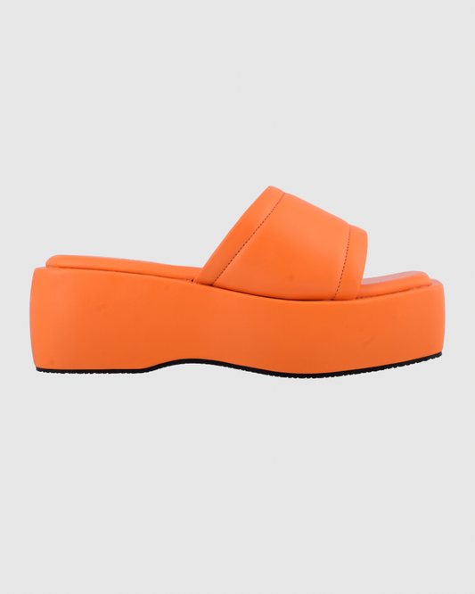 Y2k Block Chunky Broad Strap Orange platforms